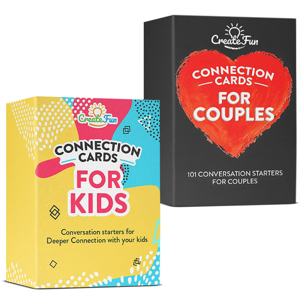 Conversation Cards Set for Kids & Adults | 202 Family Conversation Starters for Deeper Connection for Couples & Children | Engaging & Fun Connection Cards for Ages 3-103 | Help Improve Family Bonding