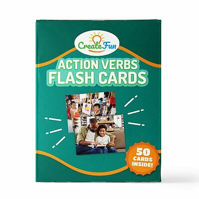 Action Verbs by CreateFun - 50 Educational Photo Cards - for Teachers, Parents, Classrooms, Speech Therapy ESL & ELL