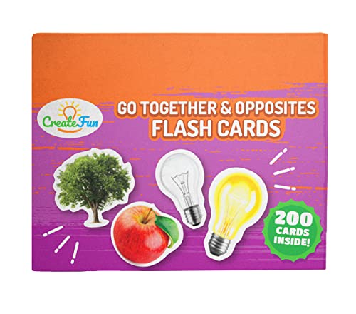 Go Together & Opposite Flash Card Bundle | 200 Matching Language Development Educational Photo Cards | With 7 Simple Learning Games | For Parents, Teachers, Speech Therapy ESL & Special Education Materials