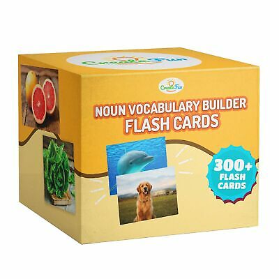 Noun Vocabulary Builder Flash Cards - 300 Educational Photos - Includes Animals, Food & Everyday Items