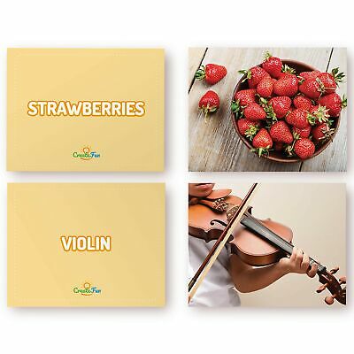 Noun Flash Cards by CreateFun - 50 Vocabulary Builder Cards - For Toddlers, Preschool, Adults, Teachers, Speech Therapy & ESL Teaching Materials