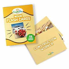 Noun Flash Cards by CreateFun - 50 Vocabulary Builder Cards - For Toddlers, Preschool, Adults, Teachers, Speech Therapy & ESL Teaching Materials