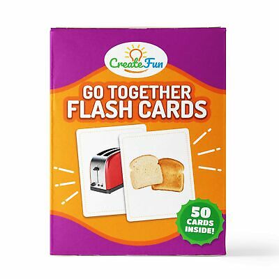 Go Together Flash Cards by CreateFun | 50 Matching Photo Cards | for Parents, Classrooms, Speech Therapy Materials & Special Education Supplies