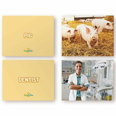 Noun Flash Cards by CreateFun - 50 Vocabulary Builder Cards - For Toddlers, Preschool, Adults, Teachers, Speech Therapy & ESL Teaching Materials